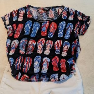 Women's t-shirt, red, white, and blue